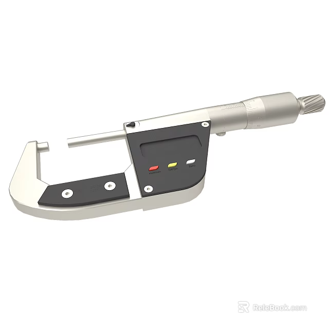 Precision Digital Micrometer Measuring Tool With Electronic Display And Colored Buttons 3d model 