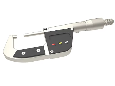 Precision Digital Micrometer Measuring Tool With Electronic Display And Colored Buttons 3d model