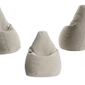 Cozy Beige Bean Bag Chairs With Soft Plush Fabric For Home Living Room