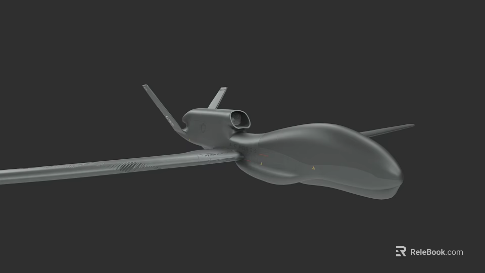 Gray Fighter Jet 3D Model With Long Wings And Aerodynamic Design 3d model