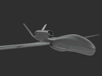Gray Fighter Jet 3D Model With Long Wings And Aerodynamic Design 3d model