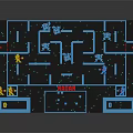 3D Maze Structure With Blue Frame Multiple Pathways And Colored Blocks