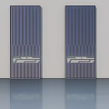Modern Hinged Doors With Vertical Stripes And Decorative Geometric Panels 3d model