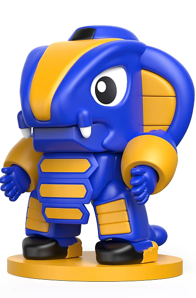 Blue And Yellow Cartoon Plush Toy With Big Ears And Tusks 3d model Blue And Yellow Cartoon Plush Toy With Big Ears And Tusks 3d model