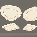 Modern Ceiling Lights With Square And Round Shapes And Illuminated Edges 3d model