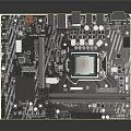 integrated circuit board circuit board integrated circuit integrated circuit integrated block electronic board electronic component electronic part chip 3d model