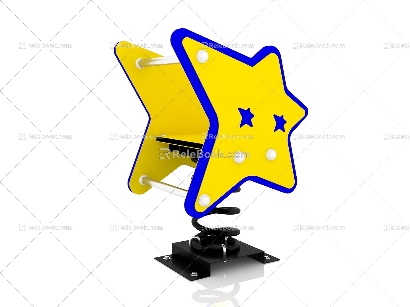 Outdoor Rocking Horse Children Rocking Horse Venue Rocking Horse Rocking Horse Stars 3d model