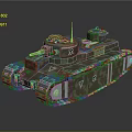 Realistic 3D Tank Model With Camouflage Paint Turret Tracks Number 10 And Antenna Design