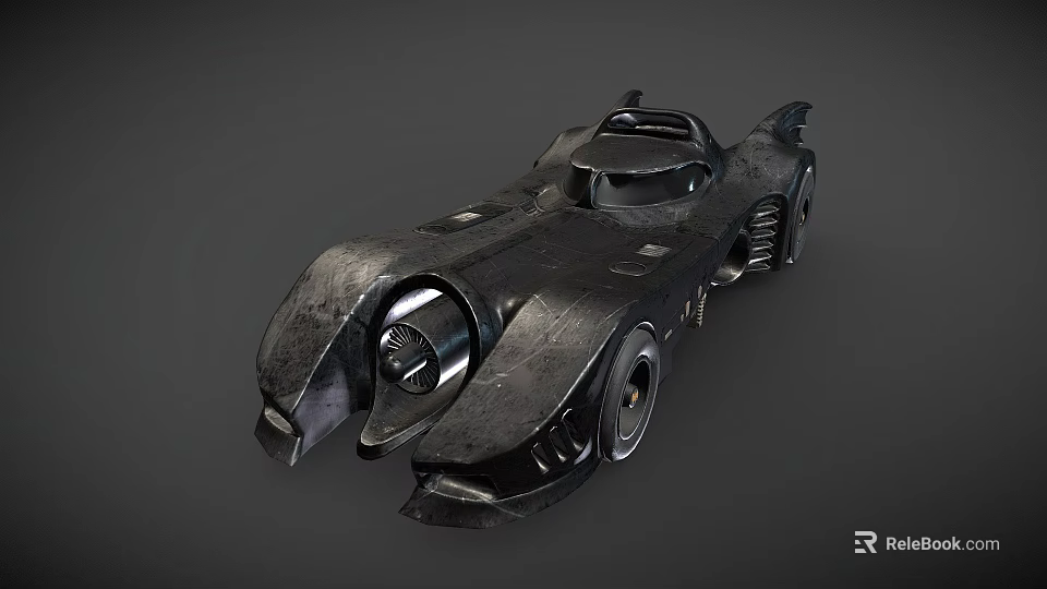 Futuristic Black Bat Inspired Car With Sleek Armored Design And Unique Headlights 3d model 