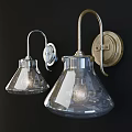 Wall Mounted Lamps With Transparent Glass Shades And Silver Gold Metal Finishes