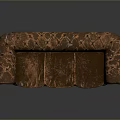 Vintage Brown Leather Sofa Featuring Quilted Design And Stitching Details