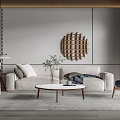Modern sofa coffee table combination 3d model