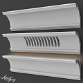 Three Different White Architectural Moldings Featuring Grooved And Smooth Designs