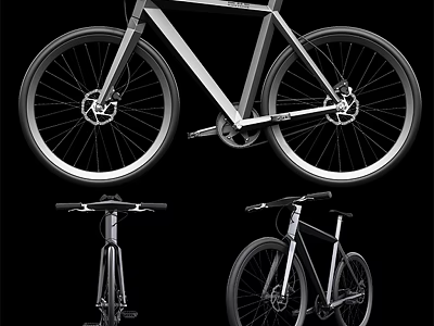 Contemporary Bicycle With Stylish Aluminum Frame And Black Wheels Shown In Multiple Angles 3d model