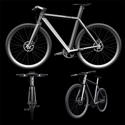 Contemporary Bicycle With Stylish Aluminum Frame And Black Wheels Shown In Multiple Angles 3d model