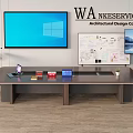 Meeting room table and chair display all-in-one table board 3d model