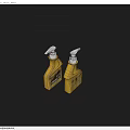 Two Yellow Pump Bottles As Practical Daily Necessities With Simple Design