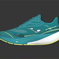 Lightweight Turquoise Running Shoes With Textured Upper And White Yellow Sole Sporty Design