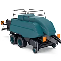 Teal Functional Agricultural Vehicle With Roll Bars Rear Mechanism And Orange Reflectors