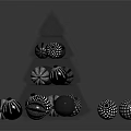 Cartoon Characters and Animal Themed Ornaments Around Clear Tiered Christmas Tree