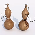 Two Piece Traditional Gourd Shaped Decorative Ornament Set for Home Decoration