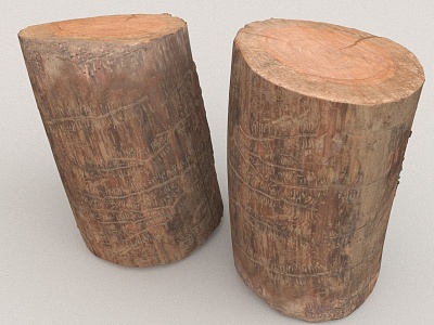 Pile Wood Timber 3d model