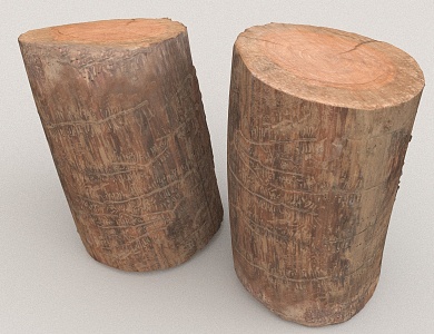 Pile Wood Timber 3d model