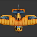Colorful Biplane Passenger Plane With Orange Wings And Blue Accents
