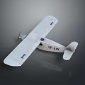White Vintage Biplane Model with SP-AAY Markings on Static Display Stand 3d model