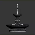 Decorative Architectural Water Fountain with Bird Shaped Spout and Circular Base Design