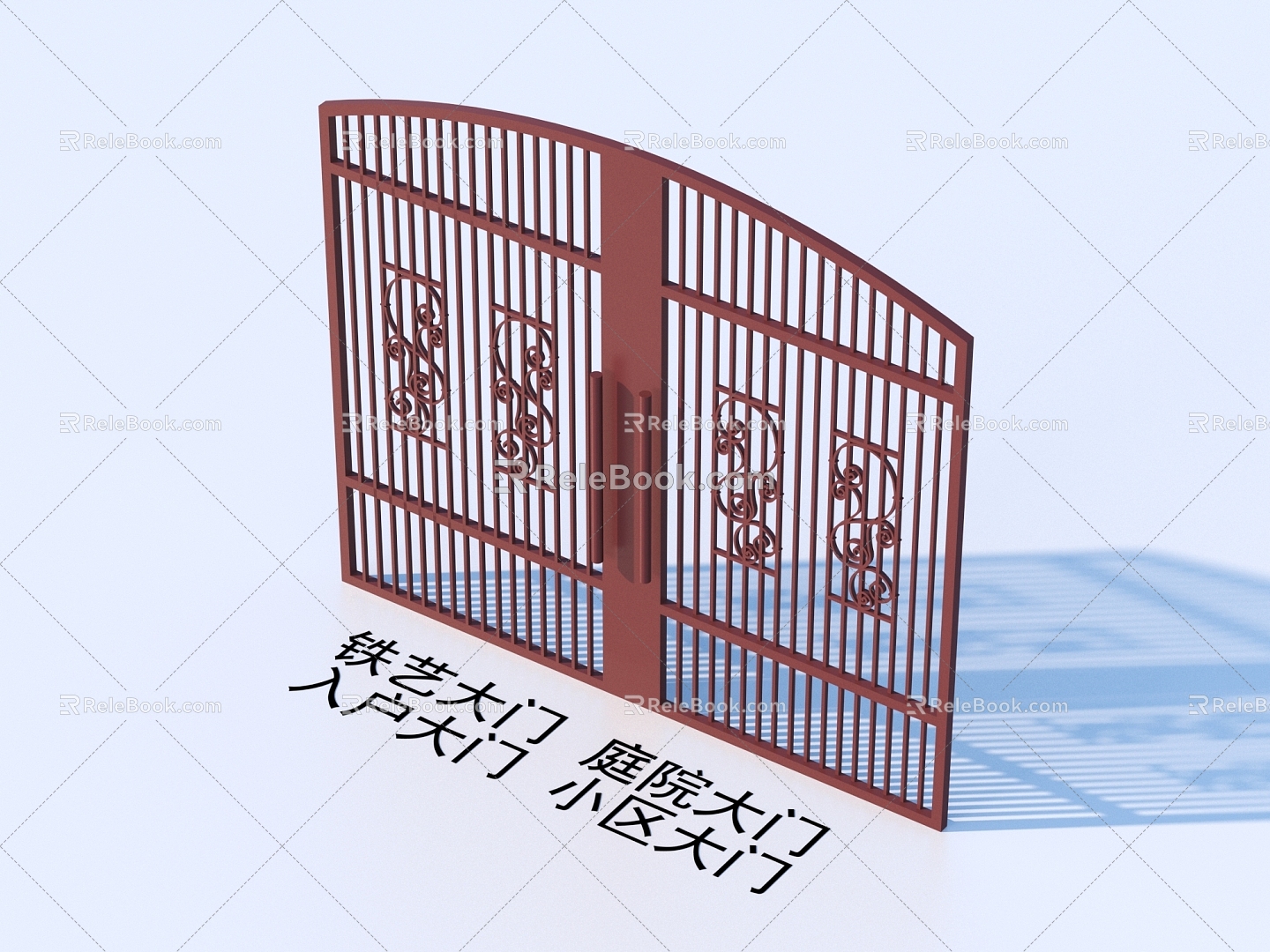 Wrought Iron Gate Courtyard Gate Entrance Gate Community Gate 3d model