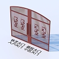 Wrought Iron Gate Courtyard Gate Entrance Gate Community Gate 3d model