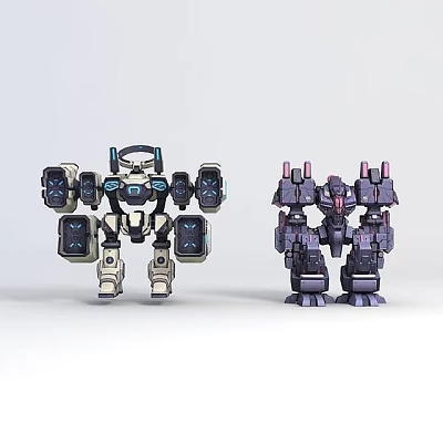 The protagonist collapses the robot 3d model