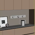 Minimalist Kitchen Interior Design With White Cabinets Marble Countertop And Wall Mounted Socket 3d model