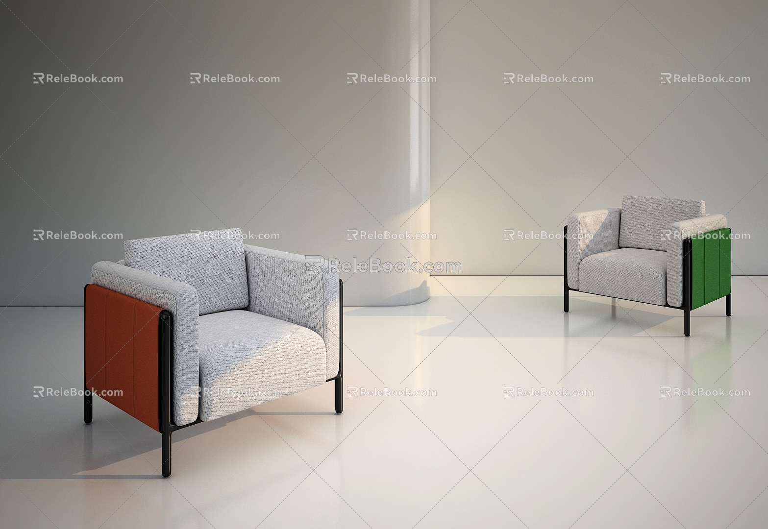 Simple living room single sofa 3d model