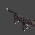 Animated Game Movie Character 3D Model With Striped Brown White Fur Standing Pose