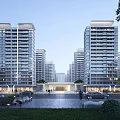Aerial View of Modern Residential Community Building Complex with Greenery and Roads