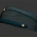 Green Hat With Brass Button Decorative Band And Metal Buckle Design