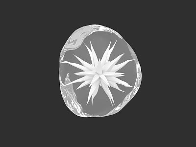 Intricate Star Shaped Crystal Sculpture With Transparent Glass Carving Design 3d model