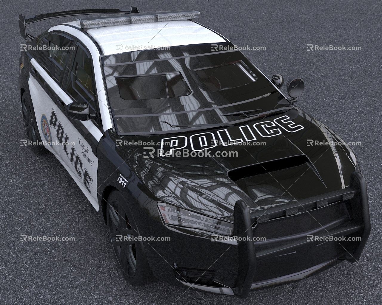 Skull Horse Police Car Edition Round Prototype Mitsubishi evox Car 3d model