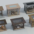 Various Garden Pavilion Designs With Diverse Roof Styles And Outdoor Seating