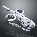 Futuristic White 3D Aircraft Drone With Dual Rotors And Mechanical Design