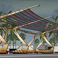 Folding Line Modeling Park Corridor 3d model