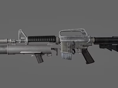 Modern Tactical Military Assault Rifle With Grenade Launcher And Magazine 3d model Modern Tactical Military Assault Rifle With Grenade Launcher And Magazine 3d model