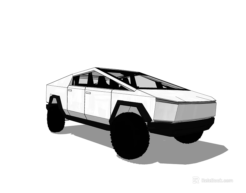 Futuristic Electric SUV Concept With Bold Exterior And Large Tires 3d model 