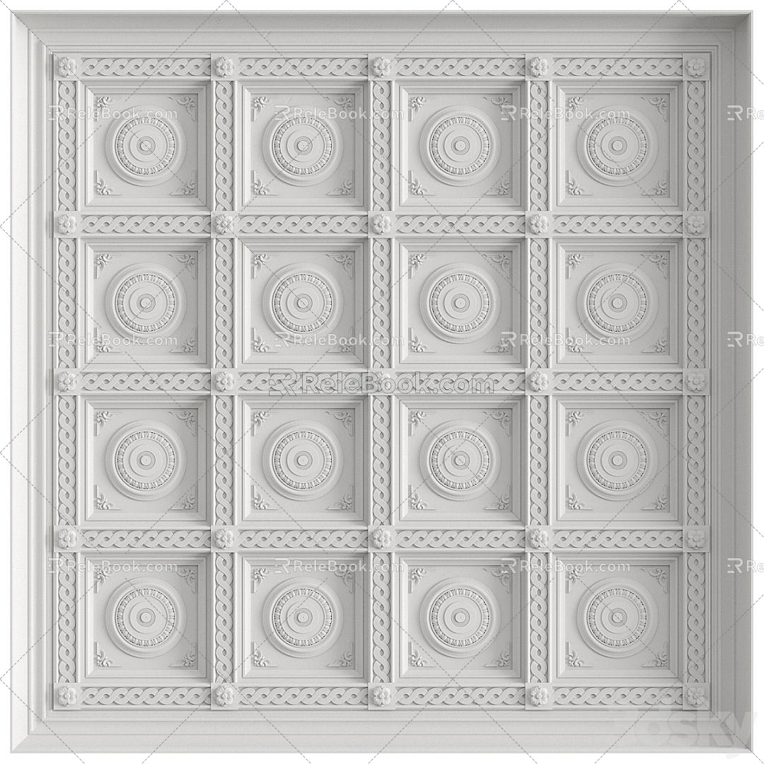 American Style Simple Ceiling 3d model