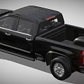 Black Chevrolet Pickup Truck With Double Cab Modern Design And Silver Wheels