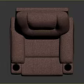 Pink Leather Recliner Chair With Comfortable Armrests And Cup Holders