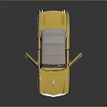 Yellow Vintage Convertible Car Model With Open Doors And White Wheels
