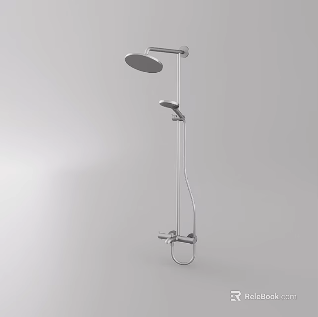 Contemporary Chrome Shower System with Overhead Rain Shower and Handheld Sprayer 3d model 